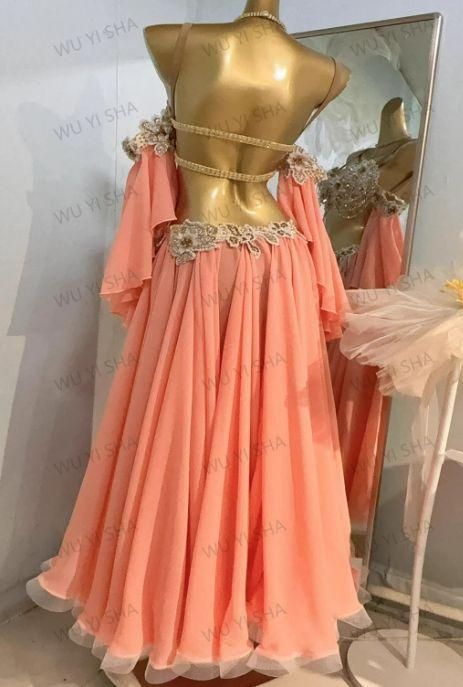 ベリーダンス衣装 オリエンタル衣装 ブラスカート 薄ピンク オーダー