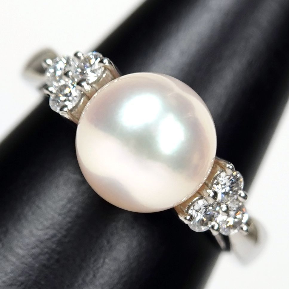 最新情報 MIKIMOTO ミキモト Pt950 ダイヤモンド 8.0mm パール あこや真珠 アクセサリー