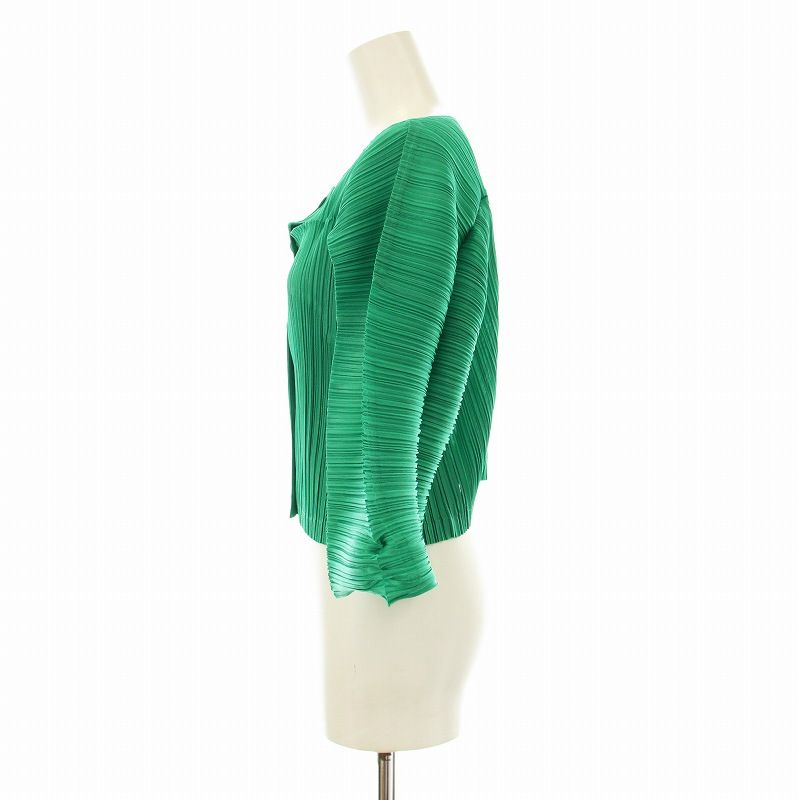 PLEATS PLEASE グリーン　ジャケット　カーディガン プリーツプリーズ PLEATS PLEASE イッセイミヤケ カーディガン