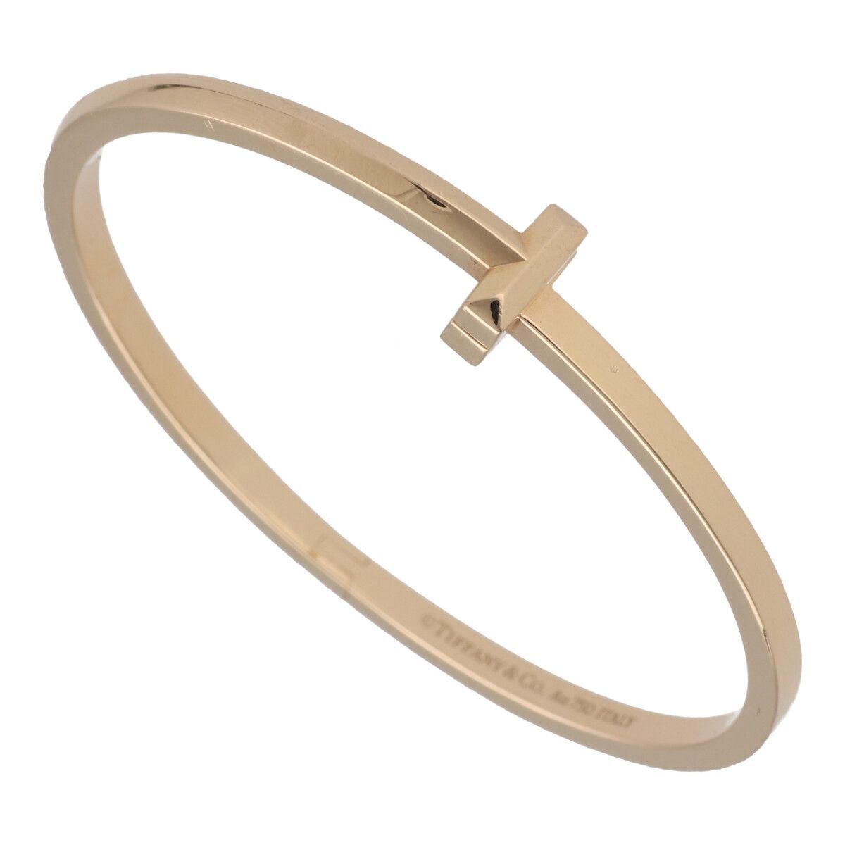 中古】 Tiffany ＆ Co. ティファニー Tワン ナロー ヒンジ バングル 
