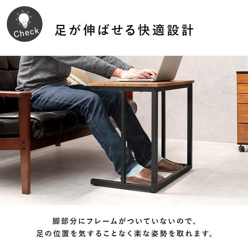 新品☆デスクタイプ_ブラウン 萩原(Hagihara) サイドテーブル 机 