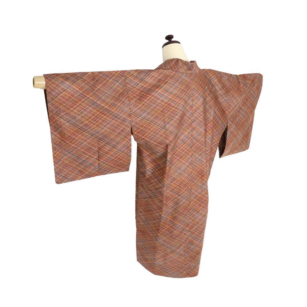 仕付け付き未使用品正絹横段ぼかし織出し道行コート着丈87裄65