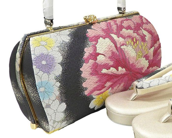 草履 バッグ 紗織 西陣織 帯地 草履バッグセット フォーマル パールトーン加工済み Ｍ寸 日本製 振袖 成人式 三枚芯 新品 n6008 草履 バッグ 振袖用 紗織 西陣織 帯地 草履バッグセット フォーマル