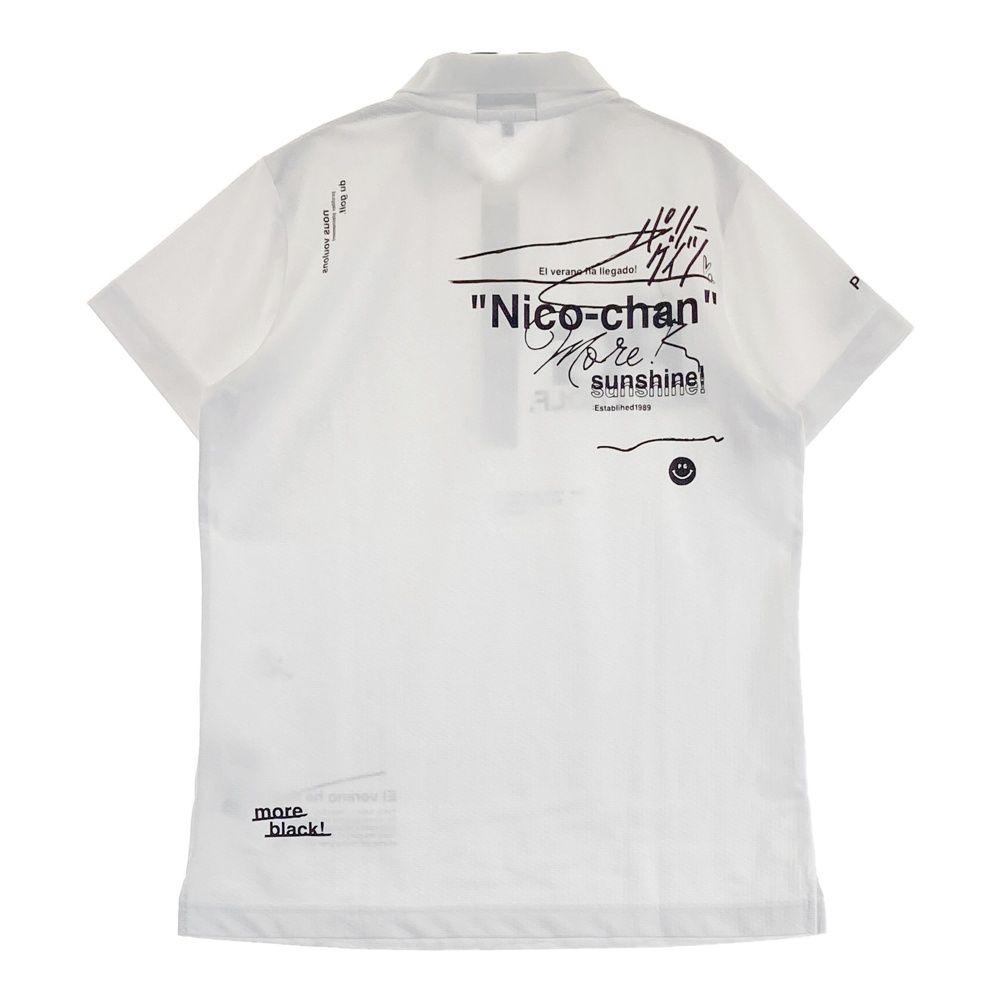 サイズ 1 PEARLY GATES パーリーゲイツ モデル 半袖ポロシャツ ニコちゃん ホワイト系 240101538255 ゴルフウェア レディース ストスト