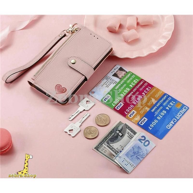 ☆ iPhone 14 Plus ケース 財布 大容量 多機能 手帳型 ピンク iphone 8