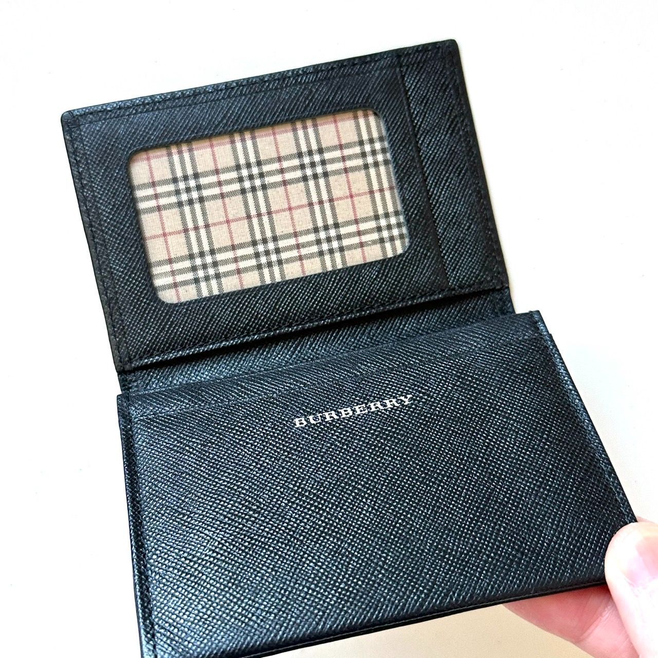 BURBERRY 名刺入れ ノバチェック エンボスチェック 革 ブラック 箱付き