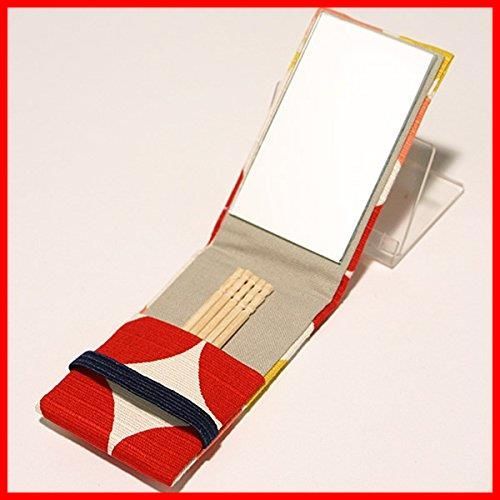 在庫処分 鏡付楊枝入れ 七宝 赤シロ SKLAD-KIRPICHA_RU