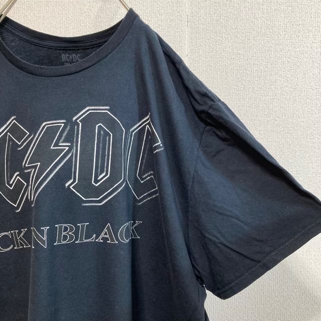 AC/DCバンドTシャツバックインブラック大きいサイズ80sリバイバル名盤ジャケット黒レトロ古着