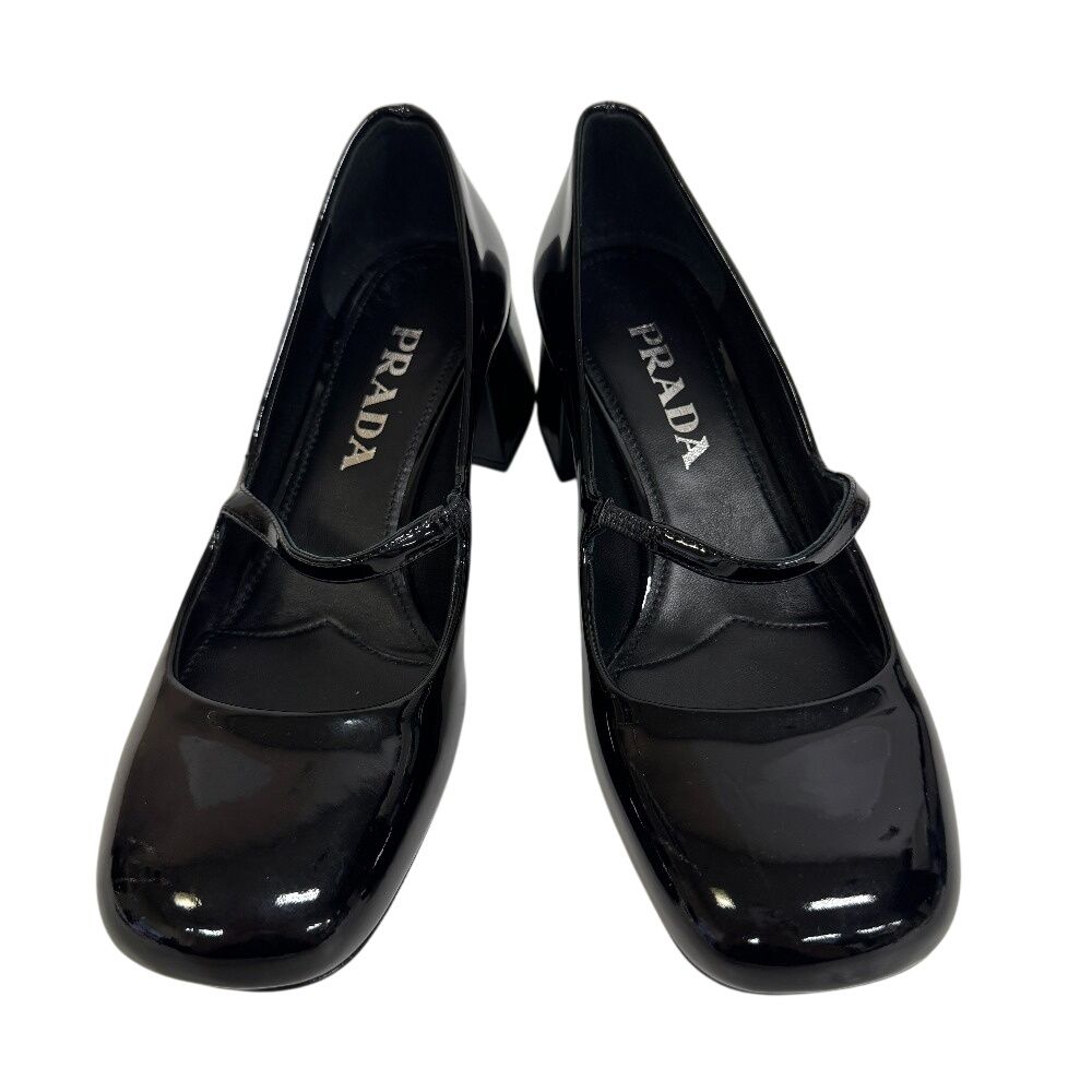 PRADA ブラック ローファー 中ヒール　23.5 PRADAプラダ 23.0-23.5 チャンキーヒール ローファー ブラック