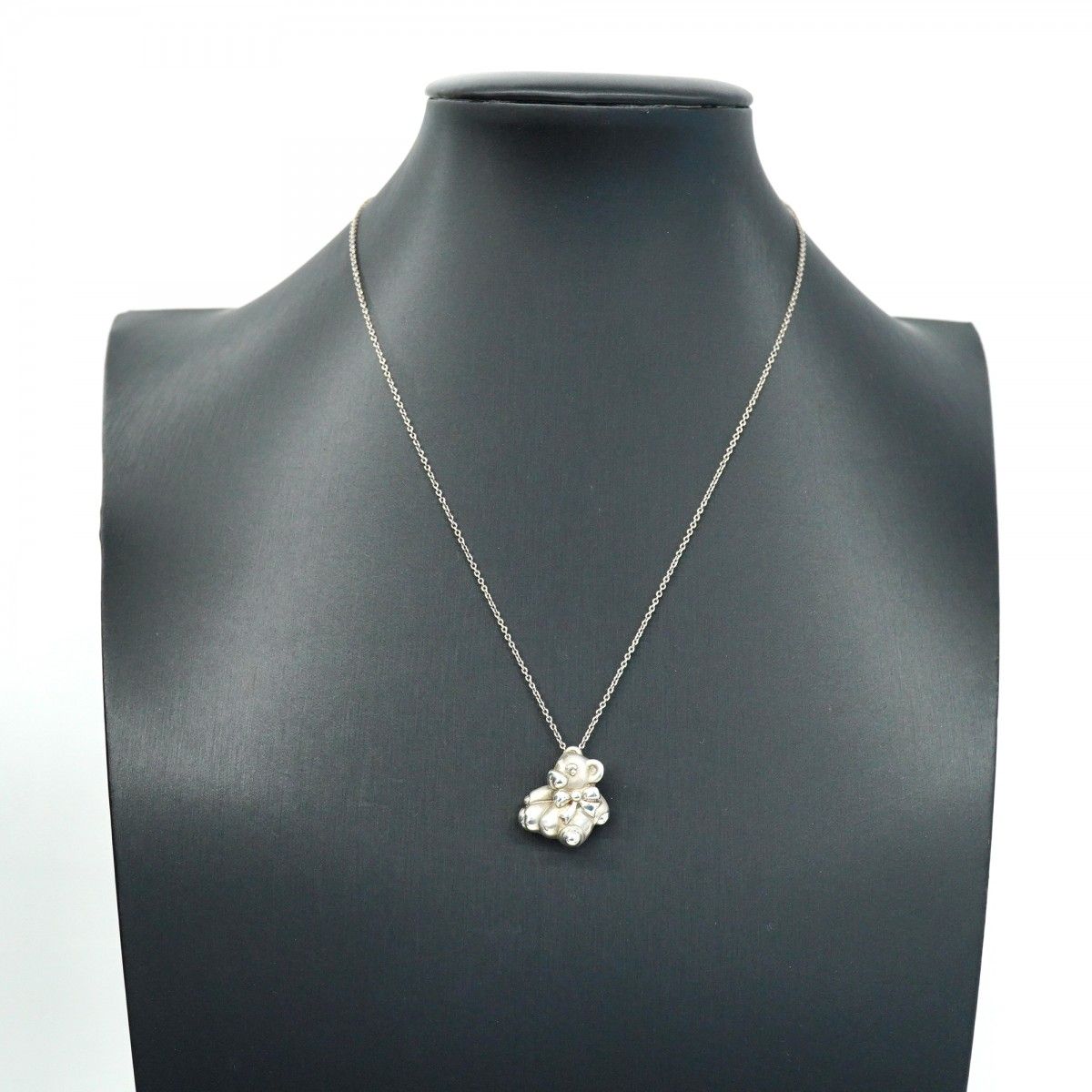 【中古】ティファニー テディベアモチーフ ネックレス シルバー925 巾着付き ティファニー Tiffany&Co. 美品 スターリング シルバー SV925