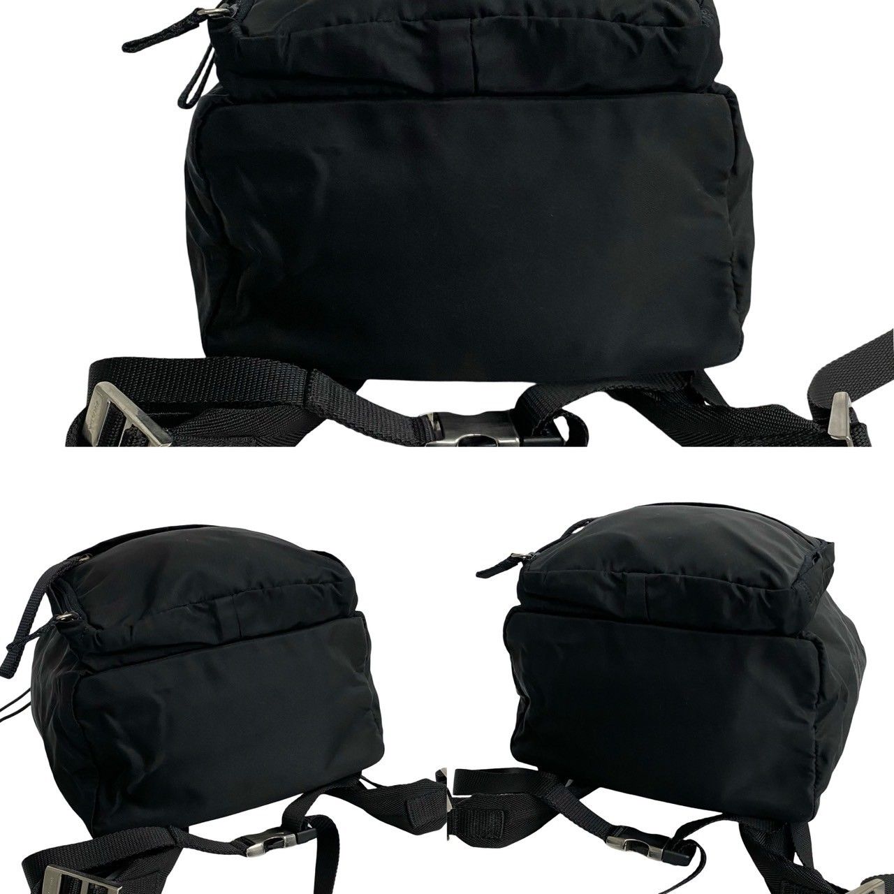 極 美品 希少品 PRADA プラダ 三角ロゴ 金具 ナイロン 巾着 ミニ