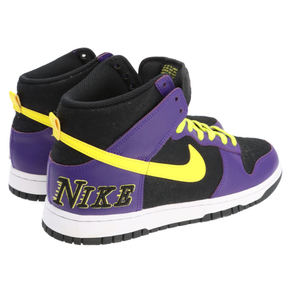 NIKE (ナイキ) DUNK HIGH COURT PURPLE LAKERS ダンク ハイ コートパープル レイカーズ ハイカットスニーカー ブラック/パープル US8.5/26.5cm DH0642-001