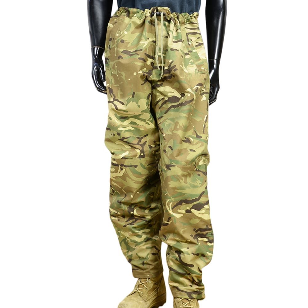 イギリス軍放出品 レインパンツ 防水生地 MTP迷彩 [ 90/112/128 / 良い ]