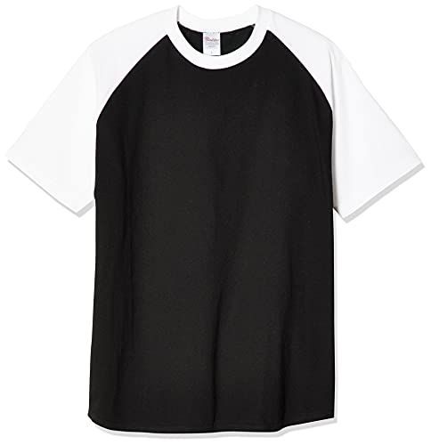 ブラック/ホワイト_S [プリントスター] 半袖 5.6オンス CRT ヘビーウェイト ラグラン Tシャツ ブラック×ホワイト 日本 Ｓ (日本サイズS相当)