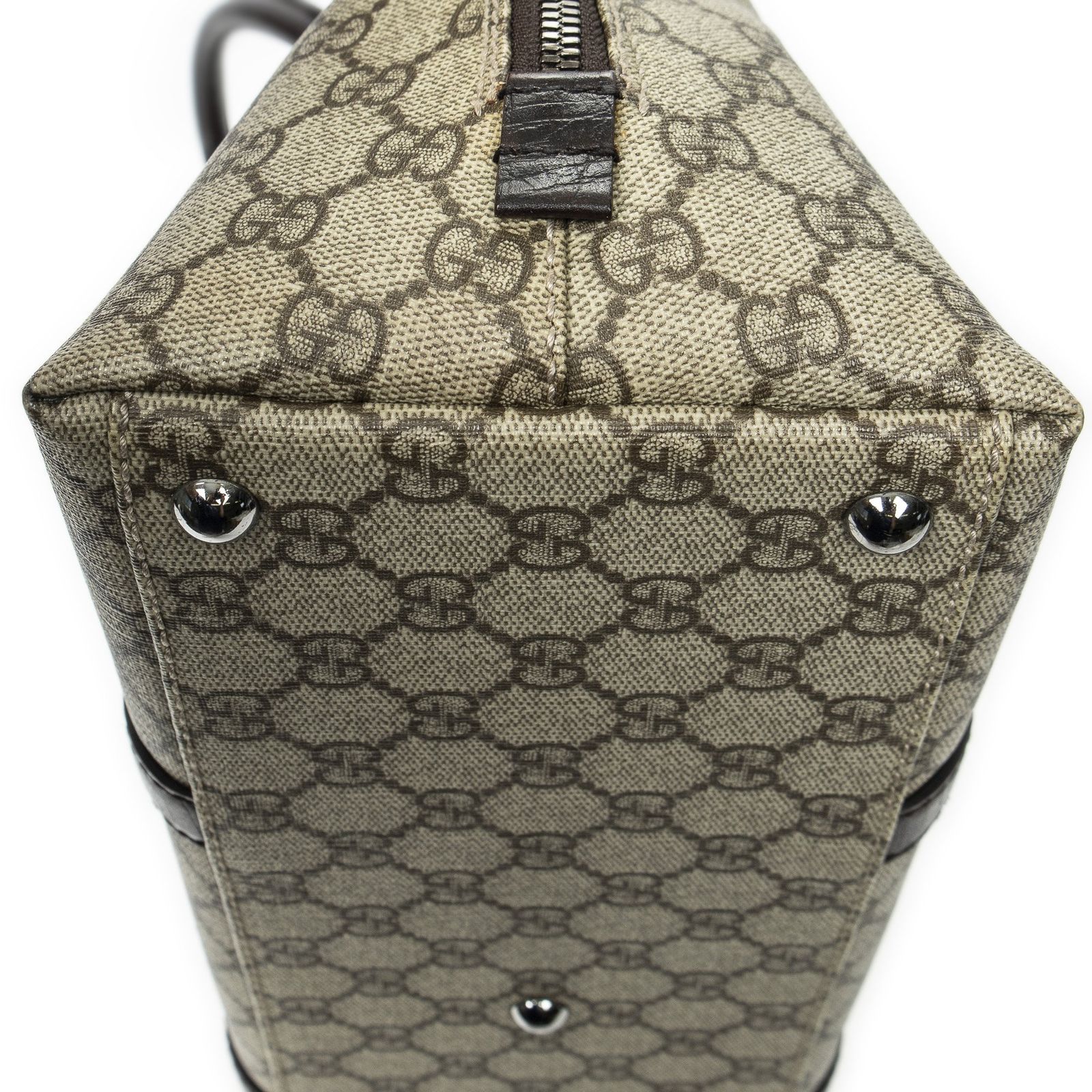 GUCCI グッチボウラードームトップハンドルベージュ ダークブラウンスプリームPVCキャンバスA NEXPOTALLINN_EU