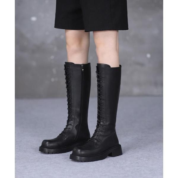 良品 Santoni サントーニ 型押しロゴ レザー ロングブーツ 36