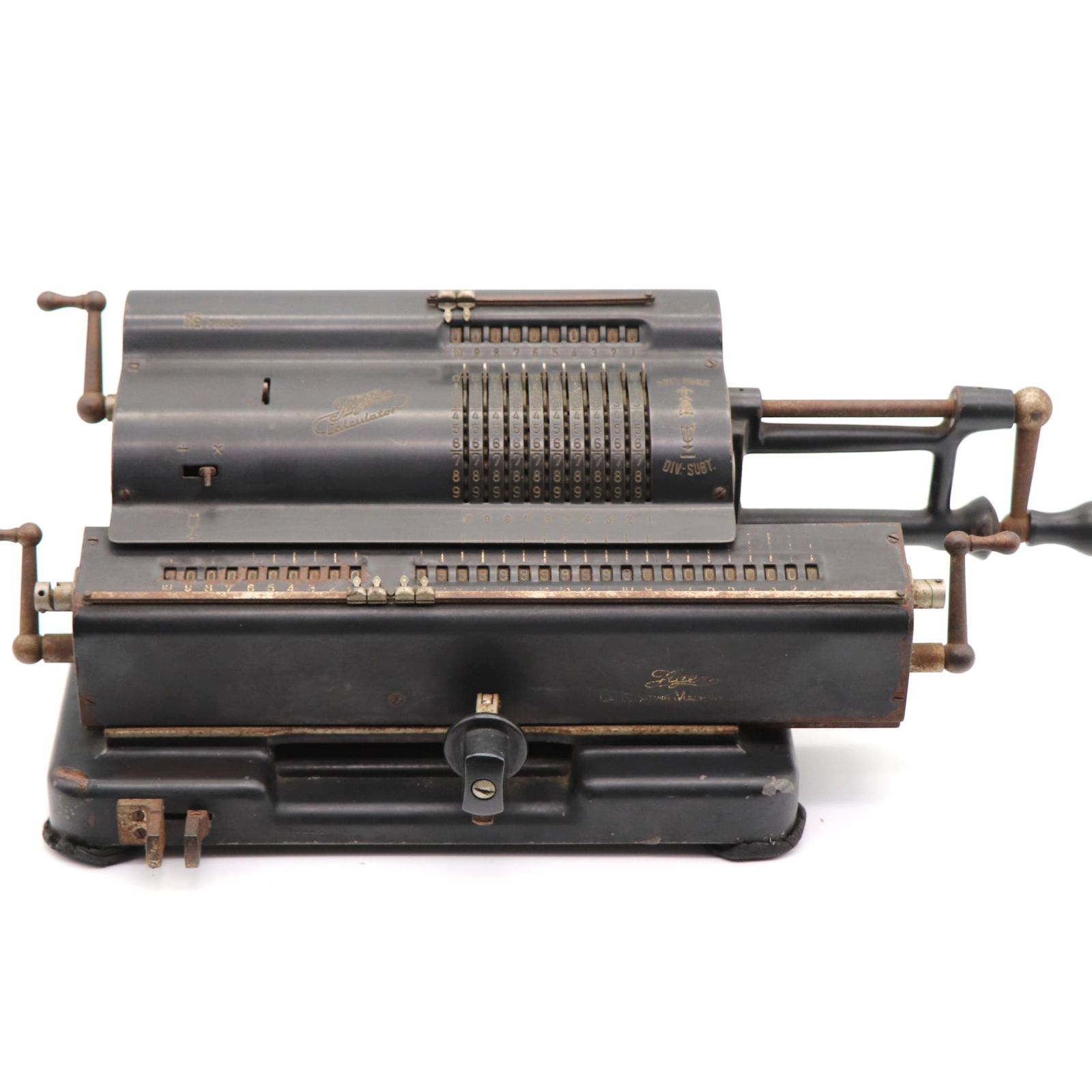 レトロ希少昭和20年代タイガー計算機 希少】手回し式計算機