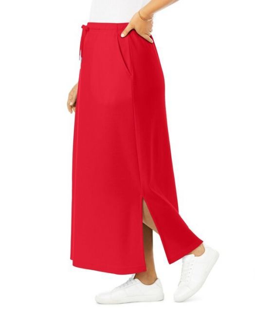 ウーマン ウィズイン レディース スカート ボトムス Women s Within Sport Knit Side-Slit Skirt Vivid red