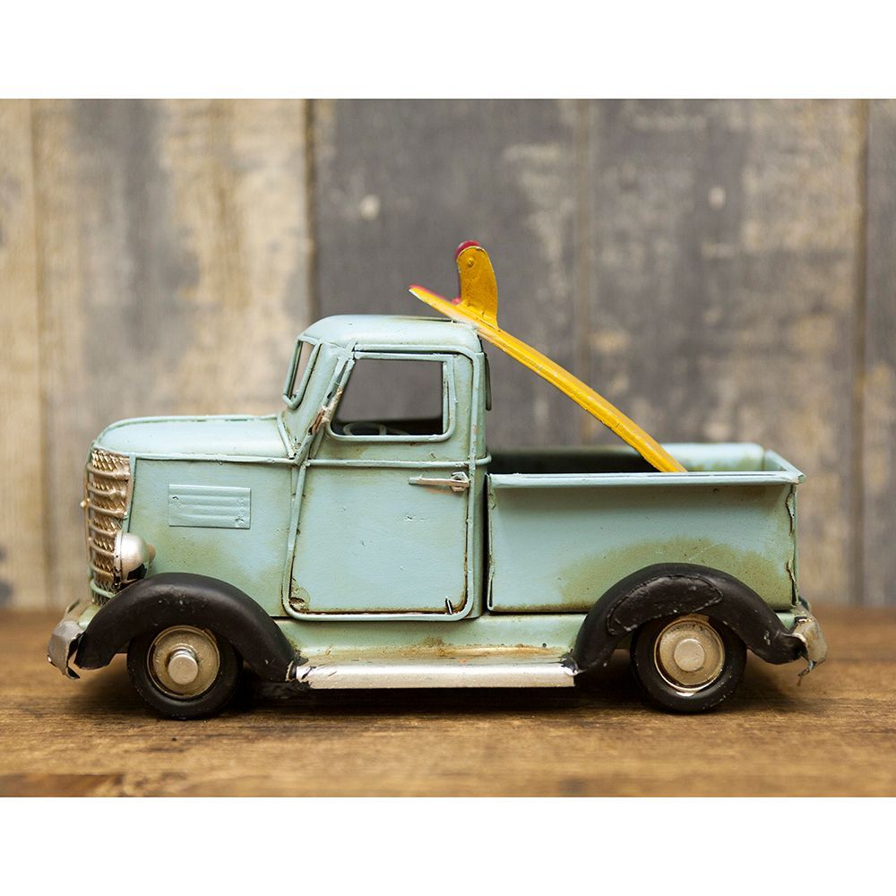 置き物 おもちゃ ヴィンテージ ブリキのおもちゃ ヴィンテージカー サーフトラック サーフボード