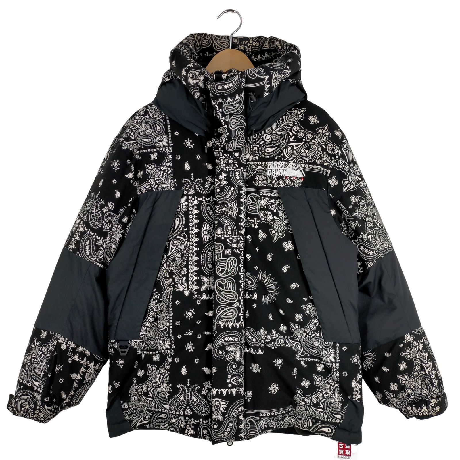 FIRST DOWN 別注バンダナショートダウン ペイズリー柄ダウンジャケットM
