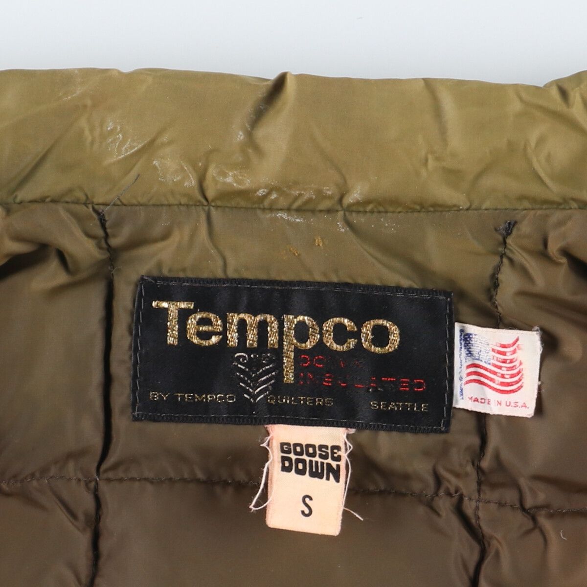 古着 80年代 Tempco グースダウンベスト USA製 メンズS ヴィンテージ