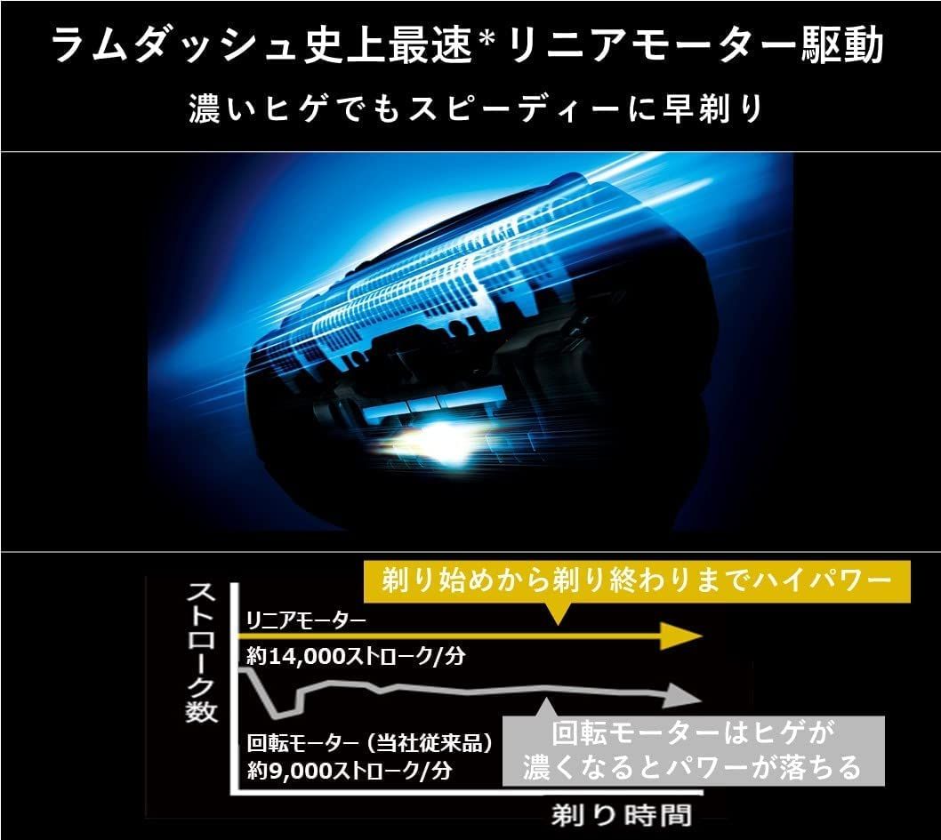 パナソニック メンズシェーバー 電気シェーバー ラムダッシュ 刃 洗浄機付き お風呂剃り 黒 ES NLV 98 K 旧モデル 全自動洗浄充電器付き