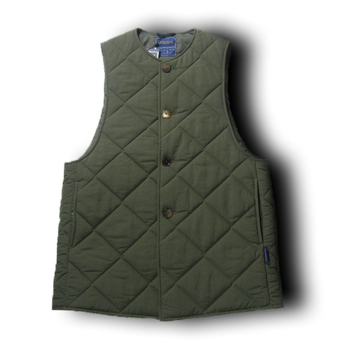 LAVENHAM × L ECHOPPE ラベンハム × レショップ キルティングベスト イギリス製 Big Quilt Gillet ダイヤキルト オリーブ ｜ 秋冬