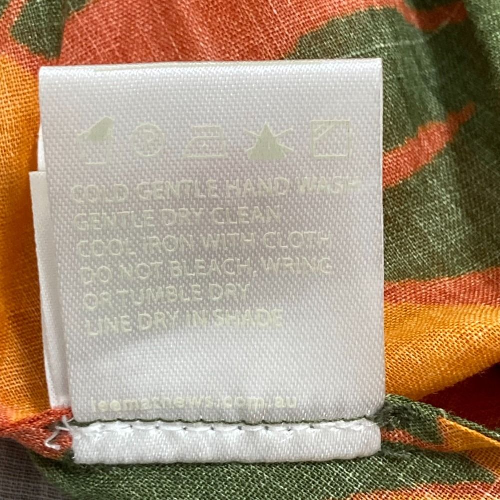 美品 LEE MATHEWS リーマシュー リネン フラワープリント 長袖 ブラウス サイズ0 オレンジ レディース 古着 中古 美品 LEE MATHEWS リーマシュー リネン フラワープリント 長袖