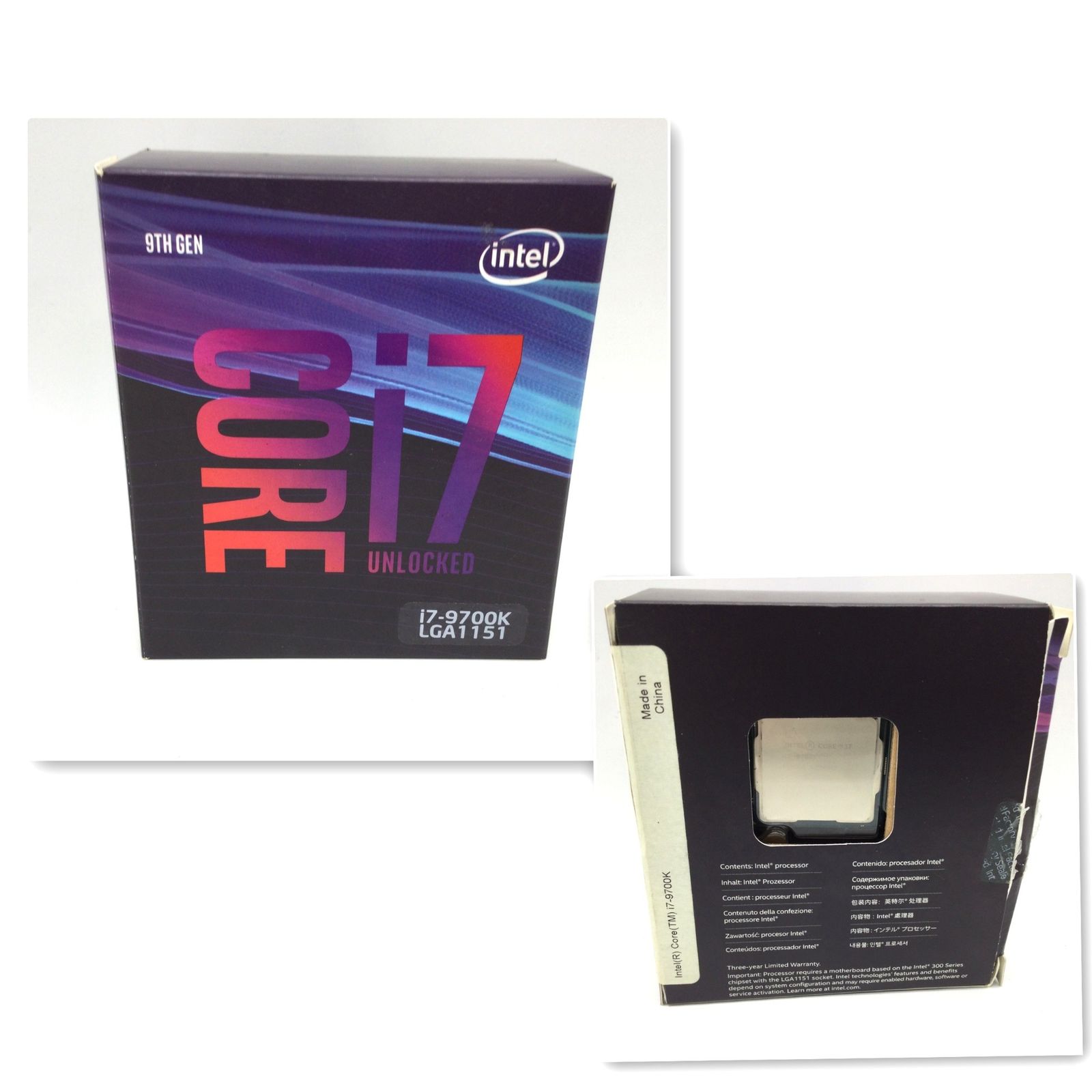 10221 Intel Core i7-9700K 3.60GHz SRELT LGA1151 CPU 箱説付き 動作未