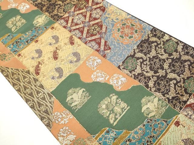 平和屋着物●六通柄袋帯 名物裂 金銀糸 正絹 逸品 CAAY2616hy