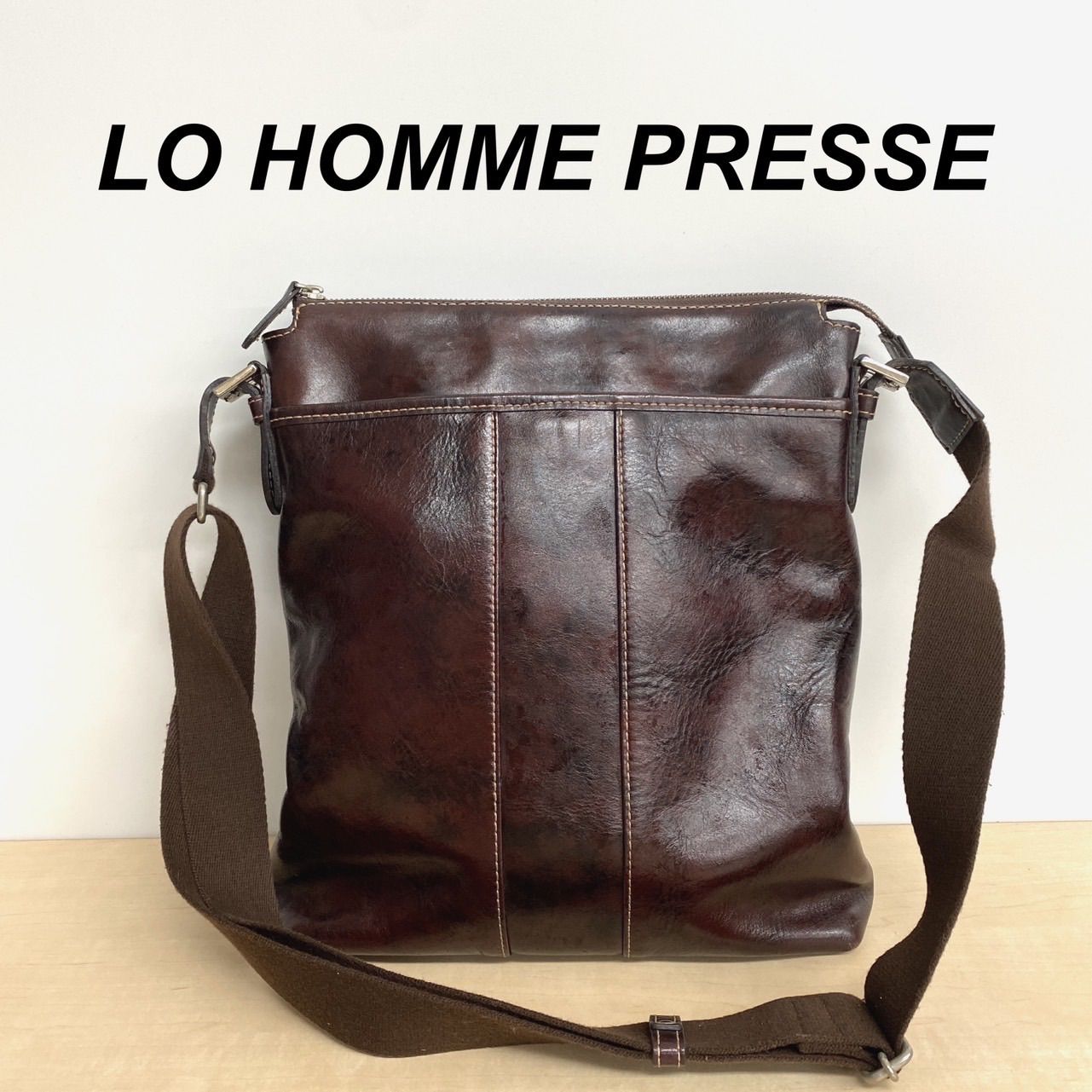 LO HOMME PRESSE ロオムプレッセ レザー ショルダーバッグB119 - メルカリ