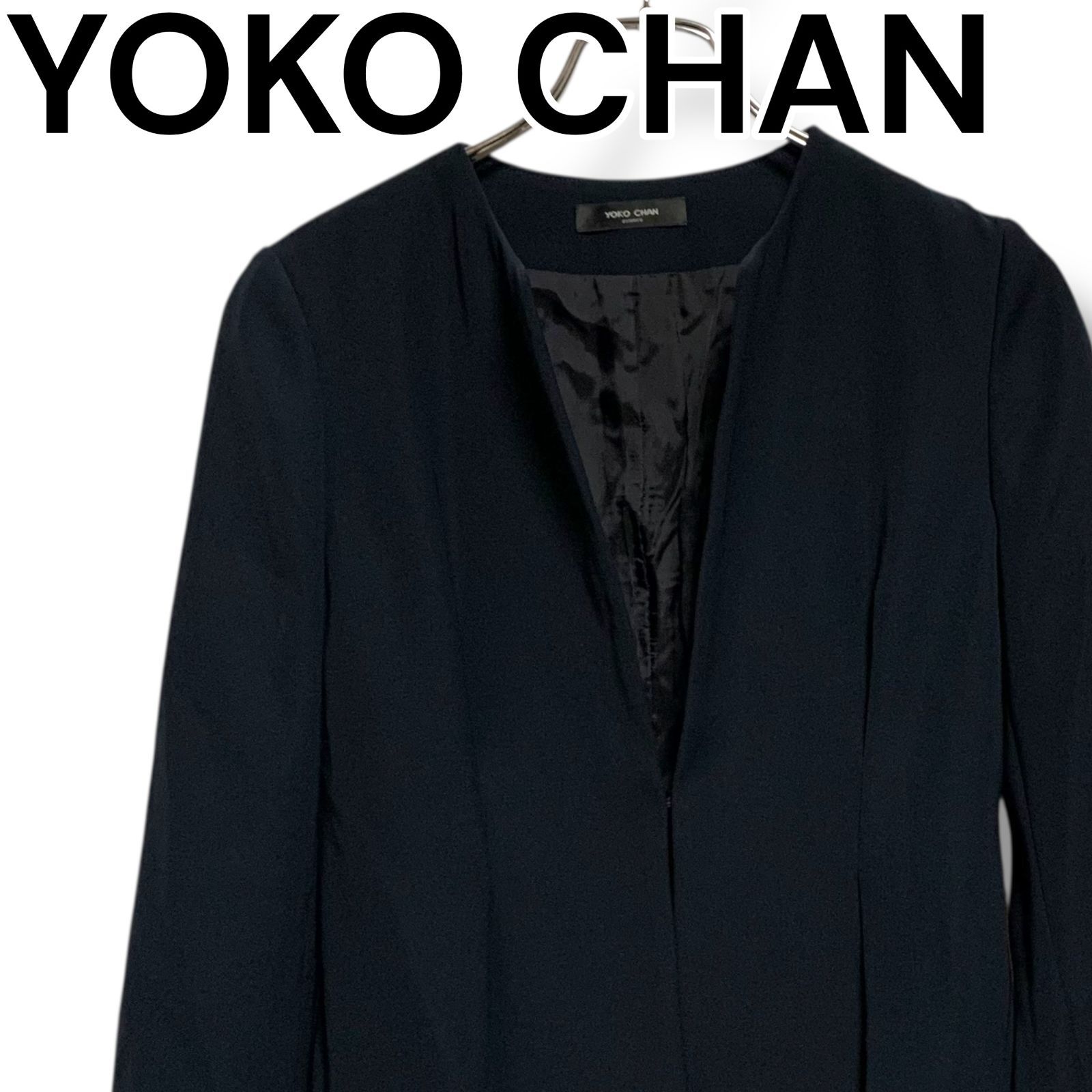 YOKO CHAN ヨーコチャン ブラック ノーカラージャケット ショート丈