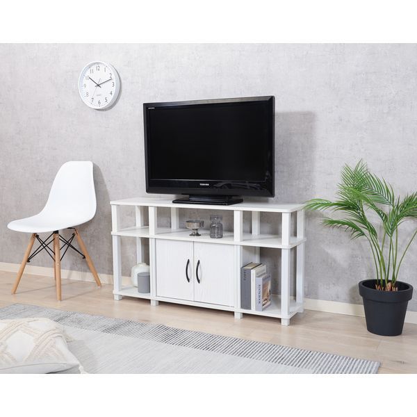 ハイTVラック オークホワイト 組立品 代引不可