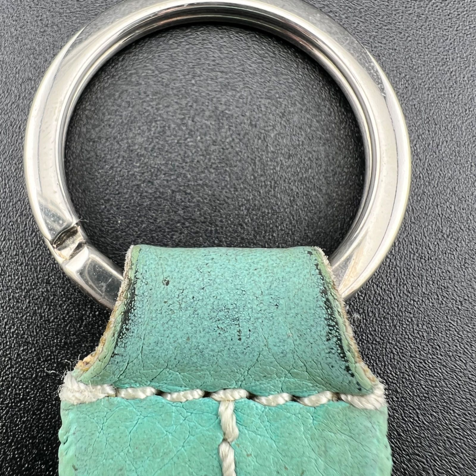 【未使用級/美品】Tiffany ティファニー　バッグチャーム　レザー　プレート Tiffany&Co. ティファニー キーホルダー キーリング レザー