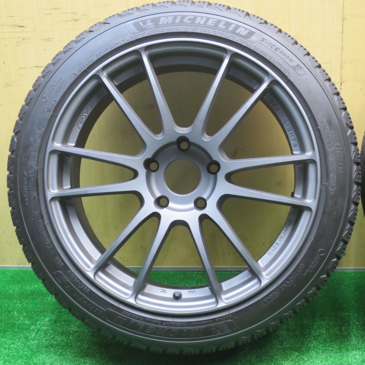 バリ溝 21年 キレイ 9.5分以上 BMW 等 RAYS gram LIGHTS 57 M S G07EX 225 45R18 スタッドレス ミシュラン X-ICE SNOW レイズ グラムライツ PCD120 5H 5101607NJス FFCRYSTALESIA_COM