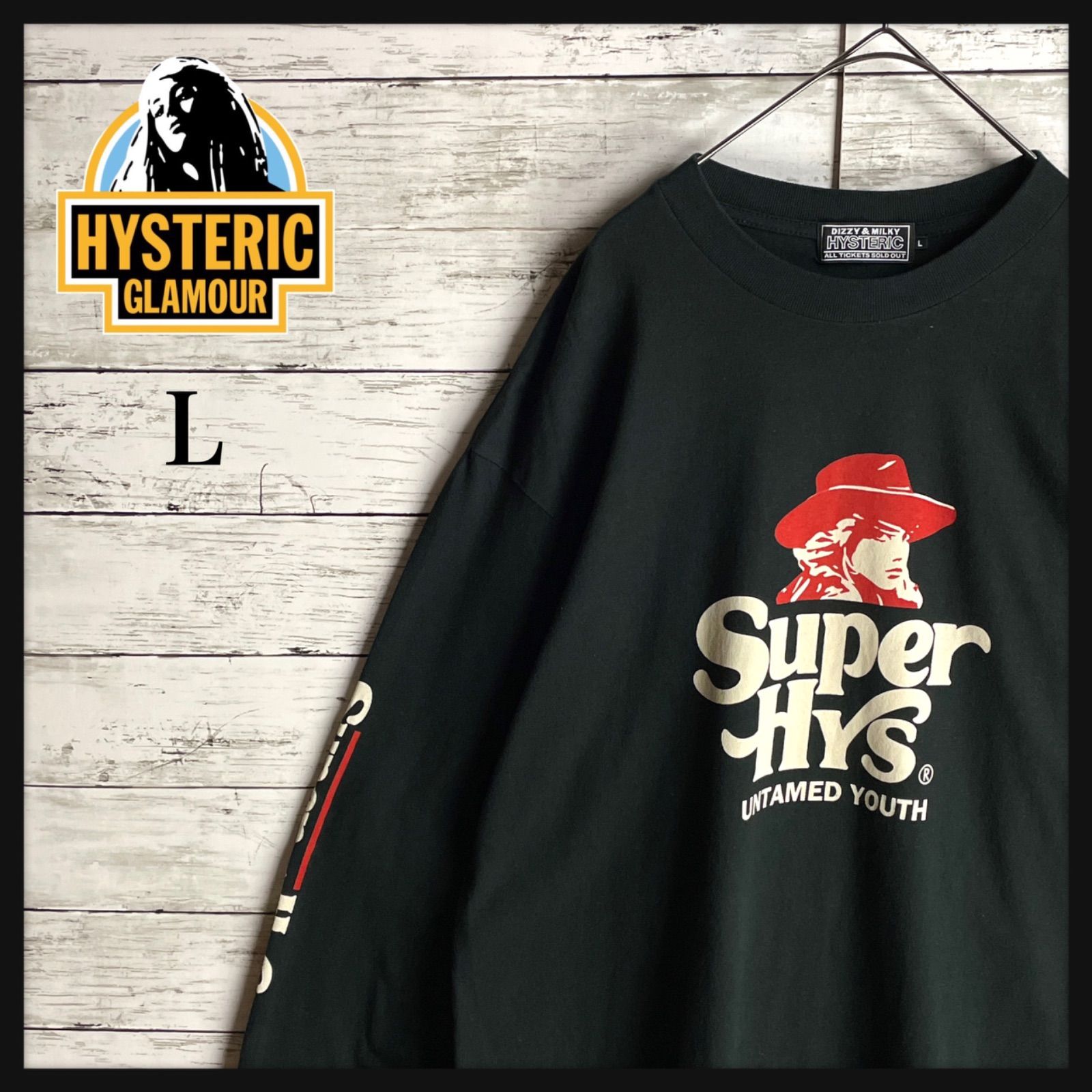 HYSTERIC GLAMOUR サガラパイル刺繍 ヒスガール 長袖 M HYSTERIC GLAMOUR サガラパイル刺繍 ヒスガール 長袖 M HYSTERIC