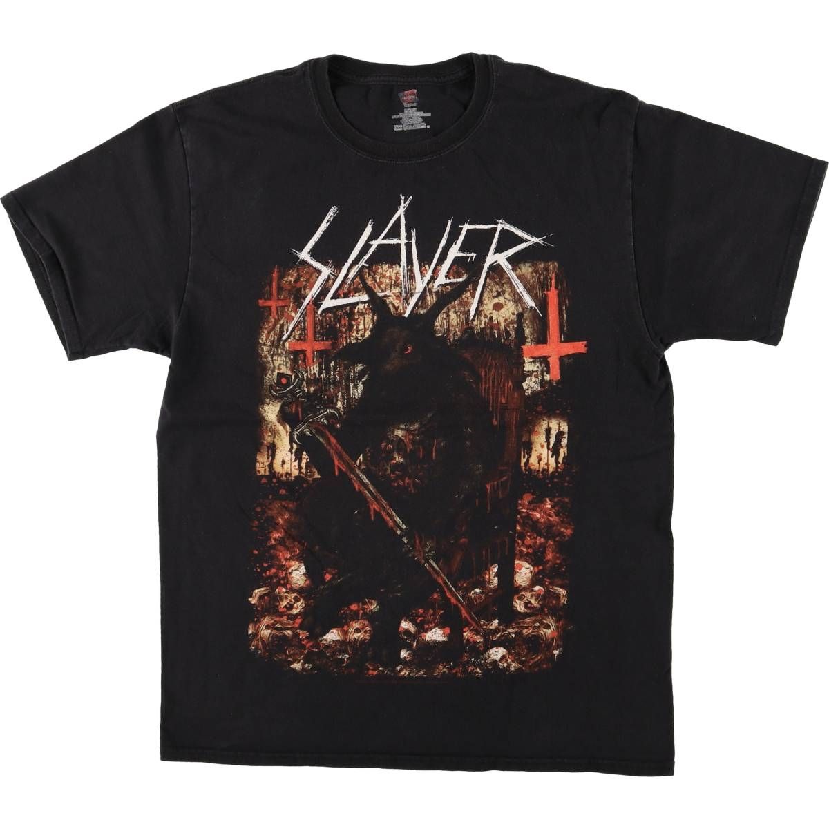 SLAYER スレイヤー バンドTシャツ Hanes BEEFY-T サイズＬ 古着 ヘインズ Hanes SLAYER スレイヤー バンドTシャツ バンT メンズM