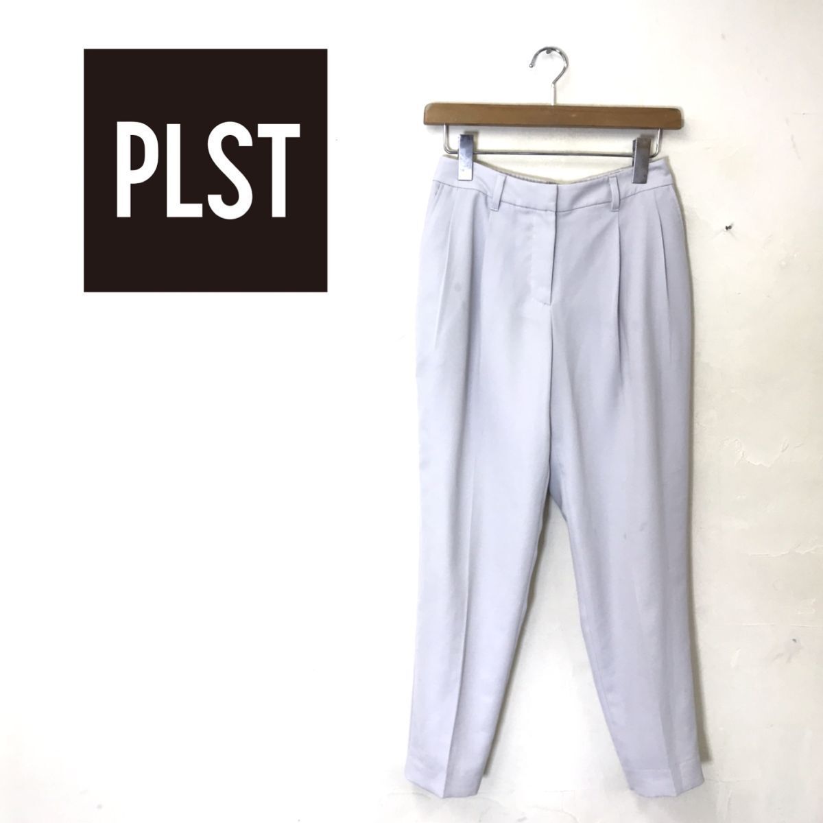 R2077-G◇PLST プラステ パンツ◇sizeS グレー ホワイト 無地