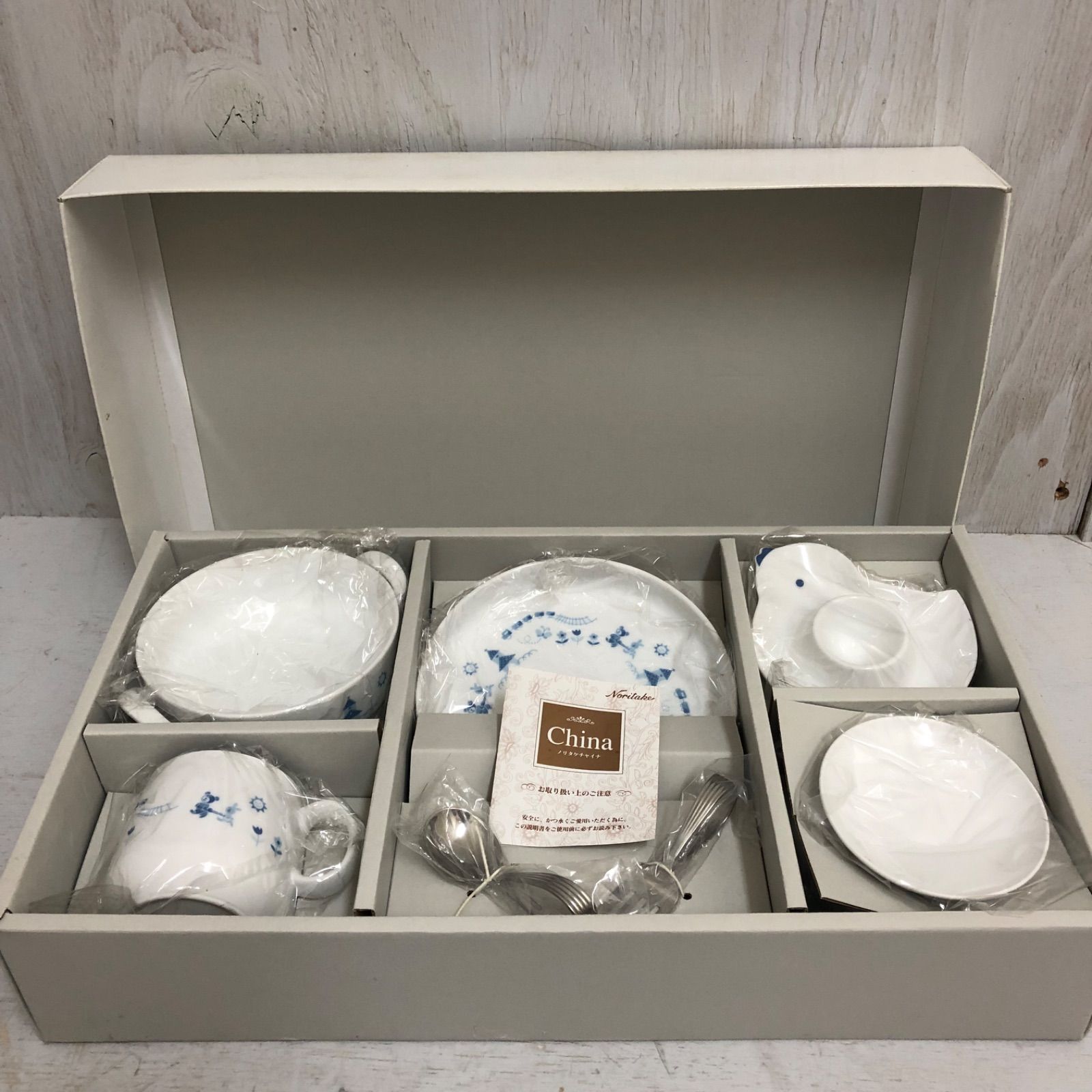 入荷 Noritake ノリタケ 子ども用食器 チャイルドセット ライトステップ ブルー