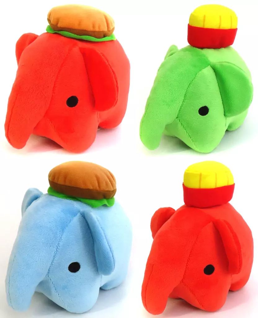 中古】ぬいぐるみ 全4種セット ハンバーガーとポテトが乗ったど