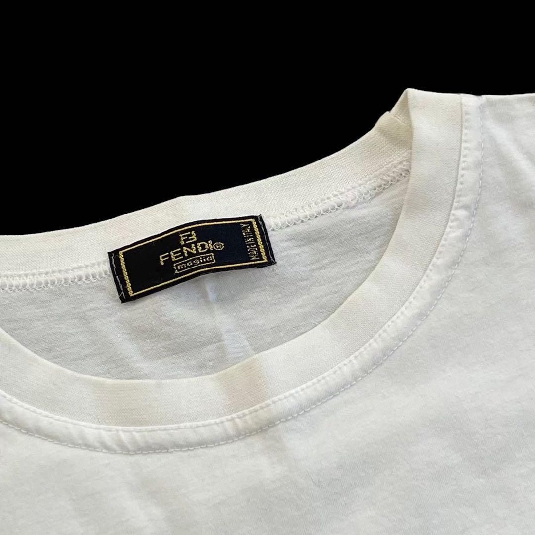 フェンディ ロゴ入り半袖Tシャツ 白 綿 レディース サイズ記載