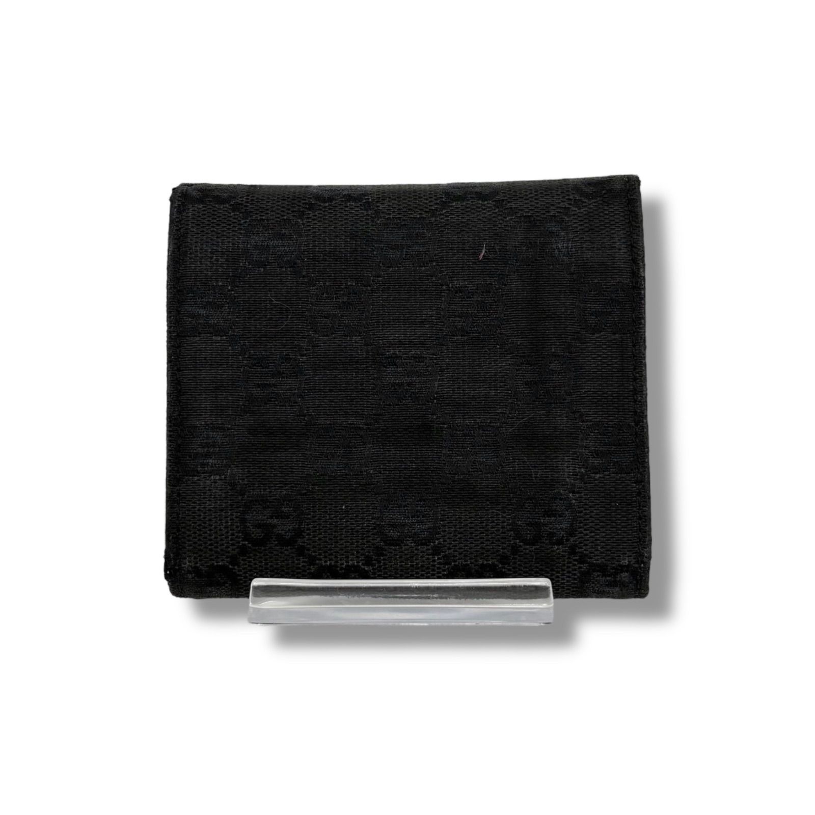 GUCCI GGキャンバス　折りたたみ財布　ブラック グッチ GUCCI コンパクトウォレット 三つ折り財布 二つ折り財布