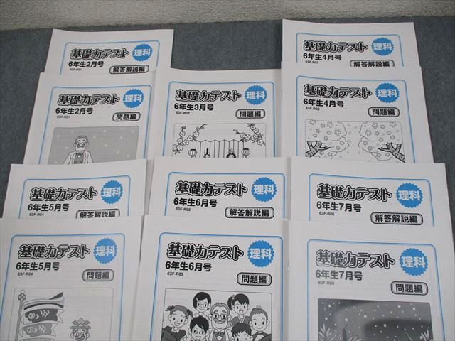 Gnoble グノーブル 小6 理科 基礎力テスト 2～7月号 2023 計6冊