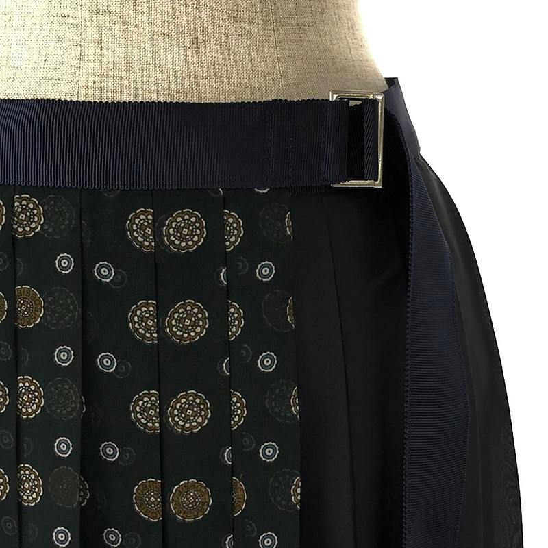 美品】 sacai / サカイ | 2021SS | 小紋柄プリント プリーツ ラップ