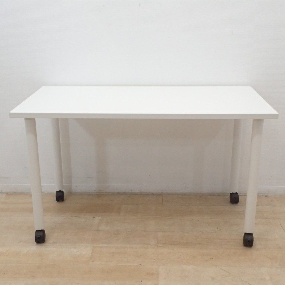 ミーティングテーブル ホワイト キャスター付き 会議テーブル 在宅ワーク 作業台 オフィスデスク オフィス会議 EG18817 オフィス家具