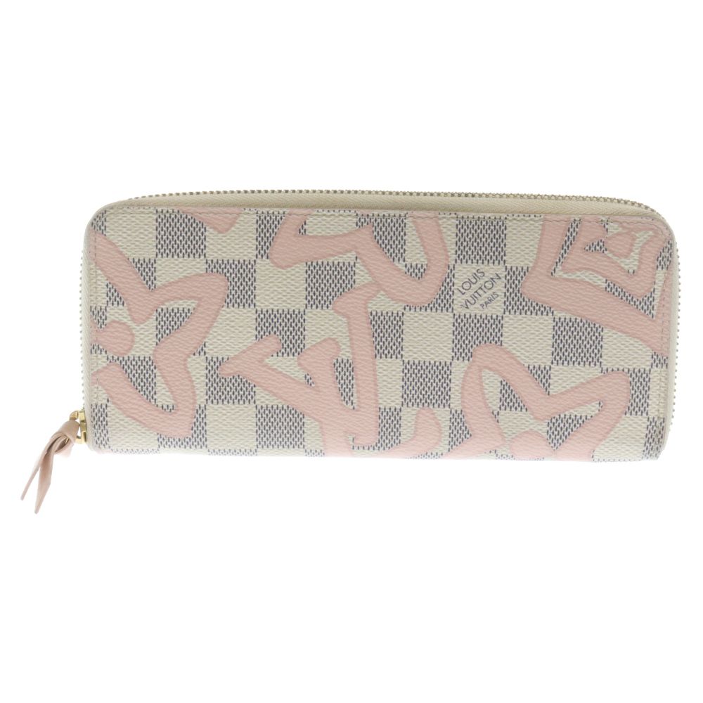 LOUIS VUITTON (ルイヴィトン) ダミエ タイシエンヌ ポルトフォイユクレマンス ロングウォレット 長財布 ホワイト/ピンク N60099