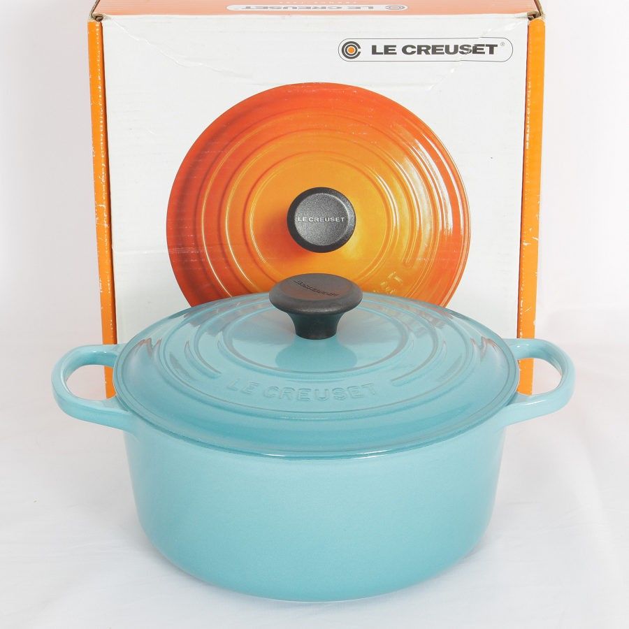 ル・クルーゼ ココット・ロンド 24cm カリビアンブルー ホーロー 両手鍋 LE CREUSET 本体 - メルカリ