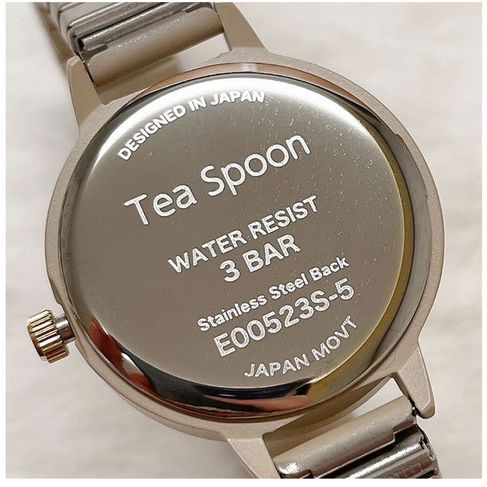 Tea SPOON ジャバラウォッチ E00523S-5 腕時計 レディース ジャバラ ウォッチ 時計 見やすい じゃばら 蛇腹 金属ベルト 着けやすい ブランド シンプル 女性 女性用 婦人 撥水 防水 Tea SPOON かわいい おしゃれ