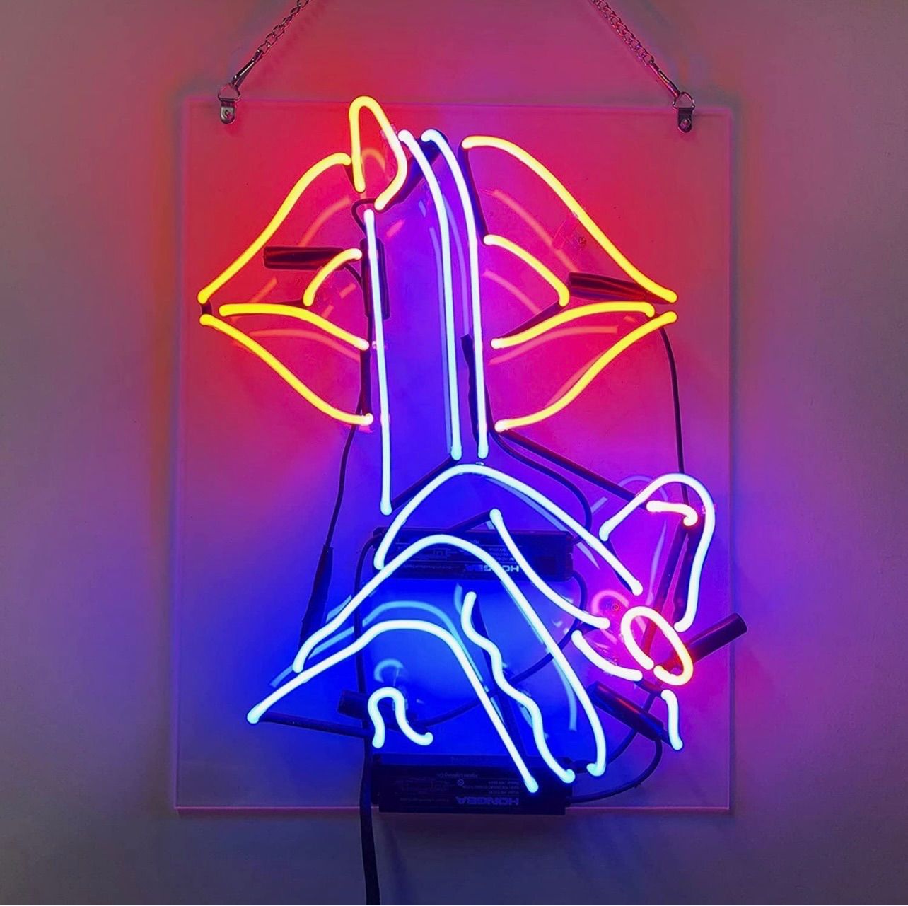 オーダーメイド ネオン管 セクシー女性ライン ピンク白 ガラスネオン