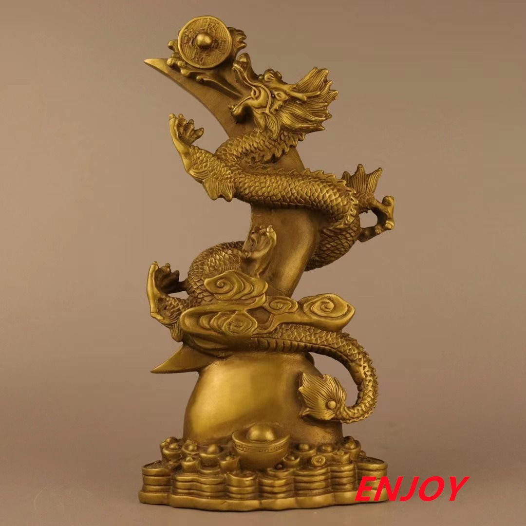 発売中 龍 ドラゴン 竜 元宝 置物 オブジェ 金 ゴールド 風水 プレゼント 開業祝い 繁栄 銅製 運 開運 商売繁盛 豪華 金運 招財 厄除け 縁起物 インテリア